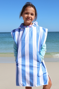 Denim Stripes Poncho