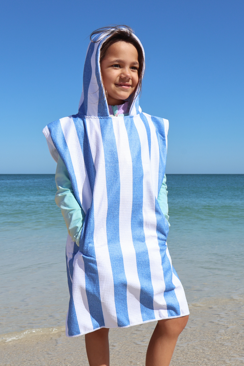 Denim Stripes Poncho