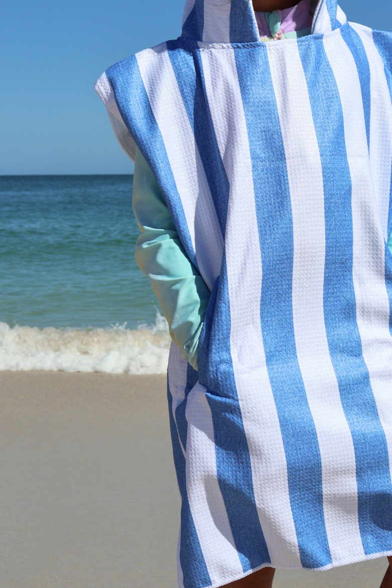 Denim Stripes Poncho